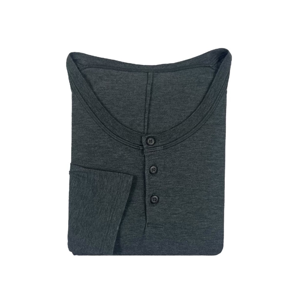Lululemon Mens Gray Performance Long Sleeve Henley Shirt XL